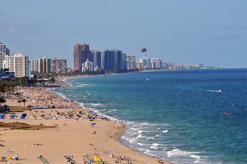 View of Fort Lauderdale from the beach